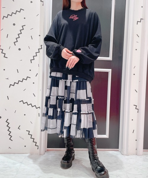 lilLilly(リルリリー)の「フォトプリントメッシュスカート(スカート・レディース・ブラック/ピンク/ブルー・FREE)」の17枚目の写真