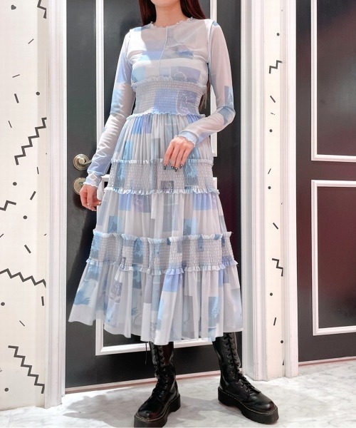 lilLilly(リルリリー)の「フォトプリントメッシュスカート(スカート・レディース・ブラック/ピンク/ブルー・FREE)」の19枚目の写真