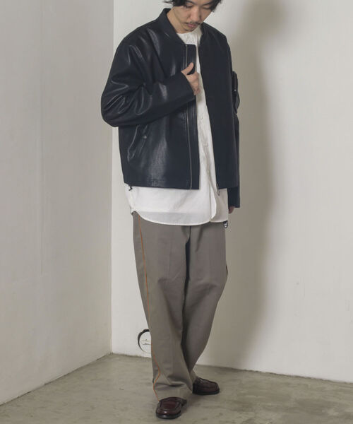 GLOSTER（グロスター）の「【GLOSTER/グロスター】フェイクレザー フライトジャケット（ライダースジャケット・メンズ・ブラック/ネイビー・MEDIUM/LARGE）」の11枚目の写真