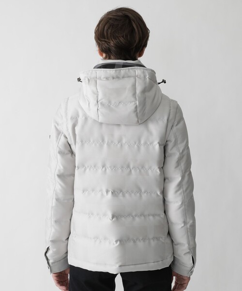 バーバリーブラックレーベル　シャドーチェック ダウンジャケット　ホワイトグース バーバリーブラックレーベル・シャドーチェック柄ダウン