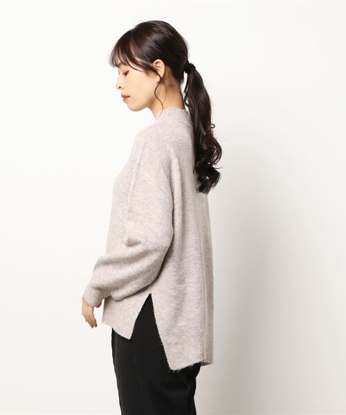 ehka sopo（エヘカソポ）の「もちもちモックネックニット（ニット/セーター・レディース・キナリ/グリーン/モカ・ﾌﾘ-）」の4枚目の写真