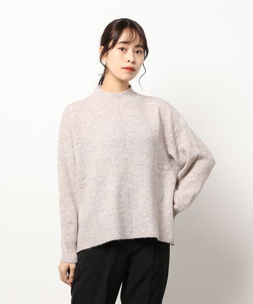 ehka sopo（エヘカソポ）の「もちもちモックネックニット（ニット/セーター・レディース・キナリ/グリーン/モカ・ﾌﾘ-）」の6枚目の写真