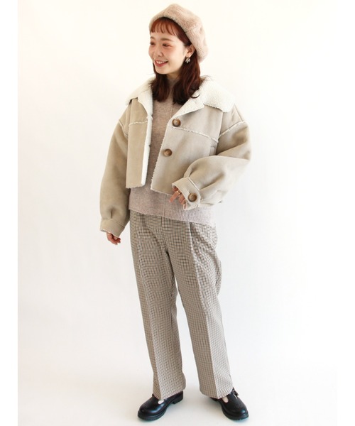 ehka sopo（エヘカソポ）の「もちもちモックネックニット（ニット/セーター・レディース・キナリ/グリーン/モカ・ﾌﾘ-）」の12枚目の写真