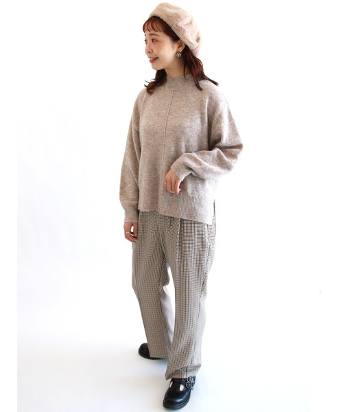 ehka sopo（エヘカソポ）の「もちもちモックネックニット（ニット/セーター・レディース・キナリ/グリーン/モカ・ﾌﾘ-）」の13枚目の写真