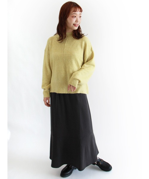 ehka sopo（エヘカソポ）の「もちもちモックネックニット（ニット/セーター・レディース・キナリ/グリーン/モカ・ﾌﾘ-）」の11枚目の写真