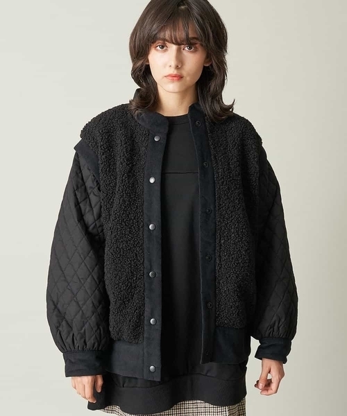 A de a.v.v（アードアー・ヴェ・ヴェ）の「（2WAY仕様）キルティング切替フェイクボアブルゾン（ブルゾン・レディース・ブラック/モカ・38/36）」の15枚目の写真