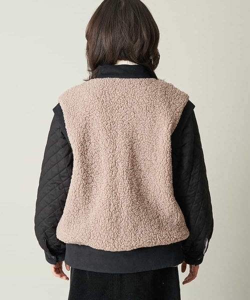 A de a.v.v（アードアー・ヴェ・ヴェ）の「（2WAY仕様）キルティング切替フェイクボアブルゾン（ブルゾン・レディース・ブラック/モカ・38/36）」の18枚目の写真