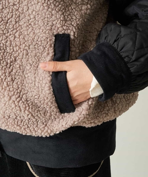 A de a.v.v（アードアー・ヴェ・ヴェ）の「（2WAY仕様）キルティング切替フェイクボアブルゾン（ブルゾン・レディース・ブラック/モカ・38/36）」の21枚目の写真