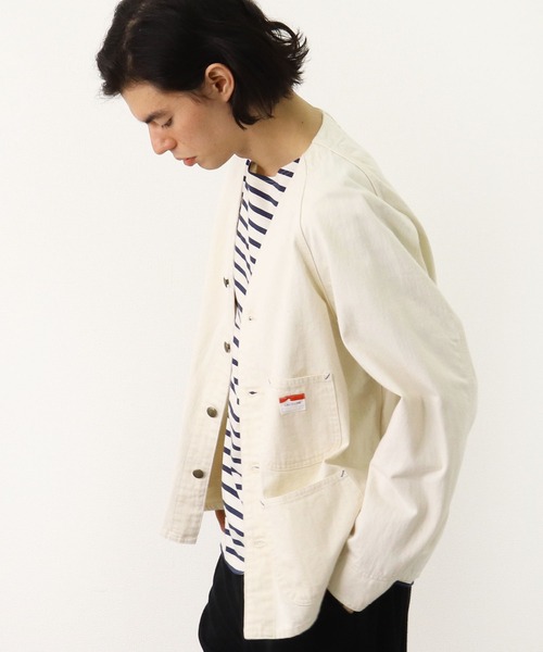 CAL O LINE（キャルオーライン）の「【 CAL O LINE / キャル オー ライン 】エンジニア ジャケット カバーオール デニムジャケット CL162-047 SES（デニムジャケット・メンズ・ホワイト/ブルー・M/L）」の2枚目の写真