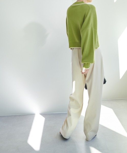 DISCOAT（ディスコート）の「4WAYレイヤードニットワンピース（ワンピース・レディース・グレー/サンドベージュ/グリーン・FREE）」の4枚目の写真