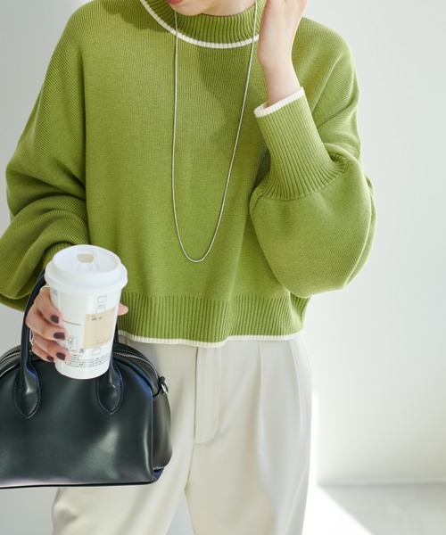 DISCOAT（ディスコート）の「4WAYレイヤードニットワンピース（ワンピース・レディース・グレー/サンドベージュ/グリーン・FREE）」の6枚目の写真