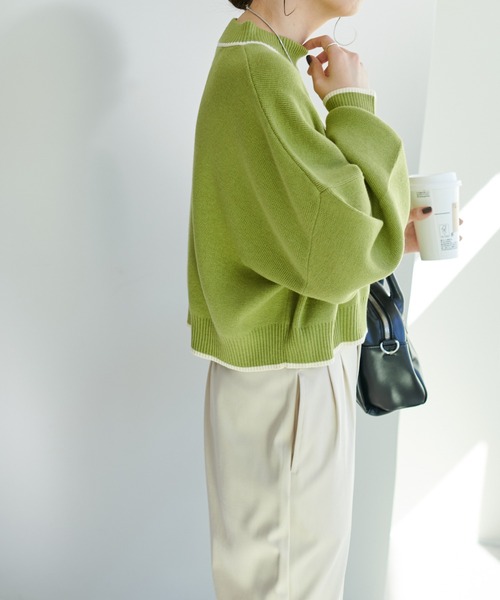 DISCOAT（ディスコート）の「4WAYレイヤードニットワンピース（ワンピース・レディース・グレー/サンドベージュ/グリーン・FREE）」の7枚目の写真