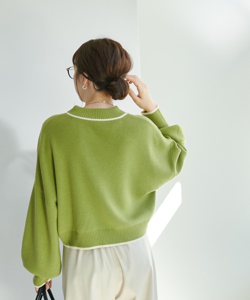 DISCOAT（ディスコート）の「4WAYレイヤードニットワンピース（ワンピース・レディース・グレー/サンドベージュ/グリーン・FREE）」の9枚目の写真