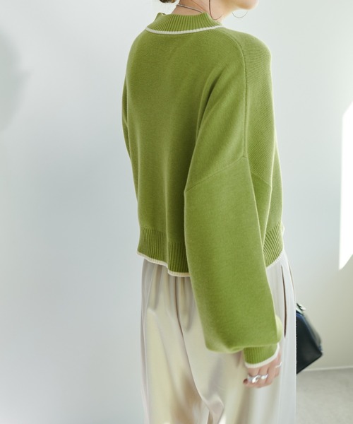 DISCOAT（ディスコート）の「4WAYレイヤードニットワンピース（ワンピース・レディース・グレー/サンドベージュ/グリーン・FREE）」の8枚目の写真