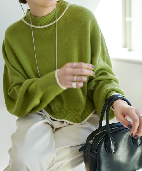 DISCOAT（ディスコート）の「4WAYレイヤードニットワンピース（ワンピース・レディース・グレー/サンドベージュ/グリーン・FREE）」の12枚目の写真