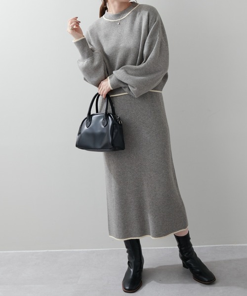 DISCOAT（ディスコート）の「4WAYレイヤードニットワンピース（ワンピース・レディース・グレー/サンドベージュ/グリーン・FREE）」の13枚目の写真