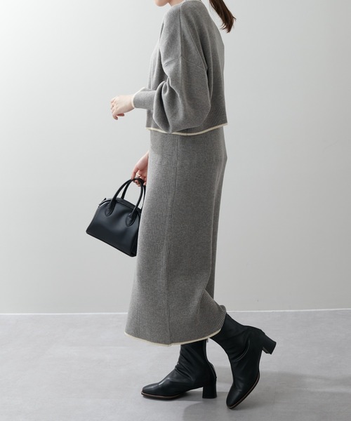 DISCOAT（ディスコート）の「4WAYレイヤードニットワンピース（ワンピース・レディース・グレー/サンドベージュ/グリーン・FREE）」の14枚目の写真