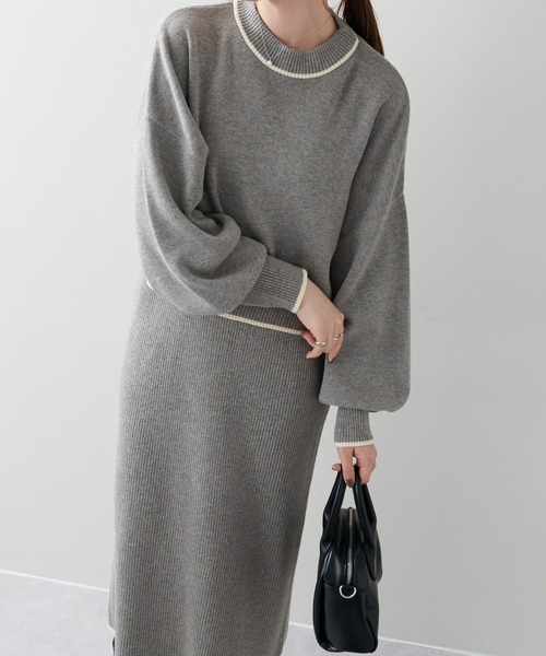 DISCOAT（ディスコート）の「4WAYレイヤードニットワンピース（ワンピース・レディース・グレー/サンドベージュ/グリーン・FREE）」の17枚目の写真