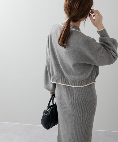 DISCOAT（ディスコート）の「4WAYレイヤードニットワンピース（ワンピース・レディース・グレー/サンドベージュ/グリーン・FREE）」の18枚目の写真