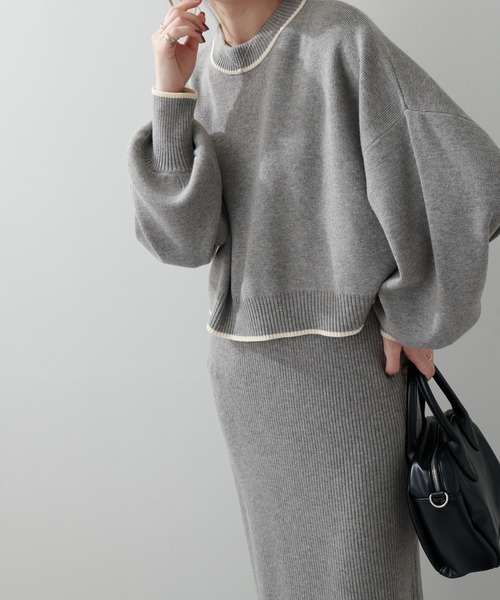 DISCOAT（ディスコート）の「4WAYレイヤードニットワンピース（ワンピース・レディース・グレー/サンドベージュ/グリーン・FREE）」の16枚目の写真