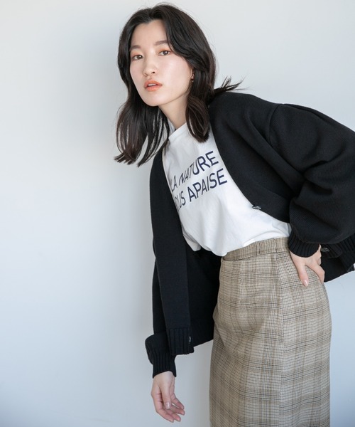 セール】パイピングショートカーディガンLS 264394