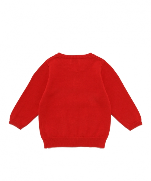 green label relaxing（グリーンレーベルリラクシング）の「【BABY】コットン クルーネックカーディガン◆（カーディガン/ボレロ・キッズ・レッド/ネイビー・85cm）」の7枚目の写真