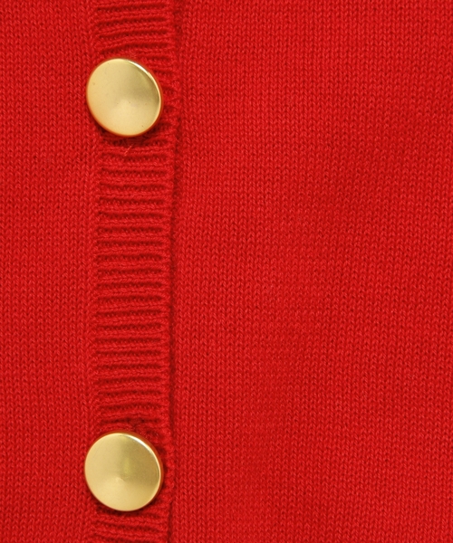 green label relaxing（グリーンレーベルリラクシング）の「【BABY】コットン クルーネックカーディガン◆（カーディガン/ボレロ・キッズ・レッド/ネイビー・85cm）」の4枚目の写真