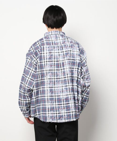 A4A（エーフォーエー）の「A4A/エーフォーエー/2COL check SH/ブリーチチェックシャツ（シャツ/ブラウス・メンズ・ネイビー/ブラウン・FREE）」の4枚目の写真