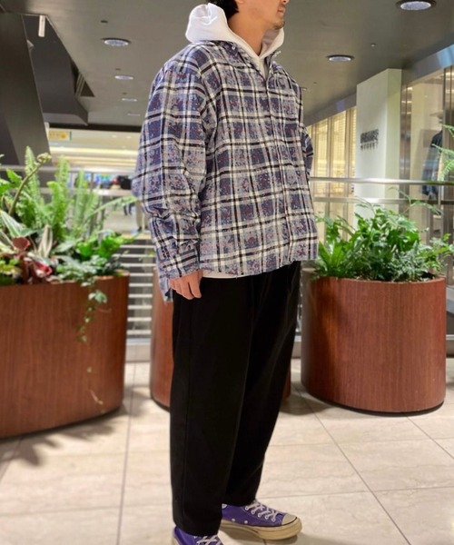 A4A（エーフォーエー）の「A4A/エーフォーエー/2COL check SH/ブリーチチェックシャツ（シャツ/ブラウス・メンズ・ネイビー/ブラウン・FREE）」の2枚目の写真