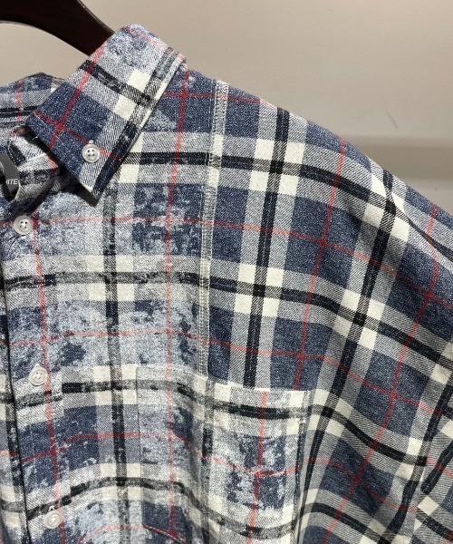 A4A（エーフォーエー）の「A4A/エーフォーエー/2COL check SH/ブリーチチェックシャツ（シャツ/ブラウス・メンズ・ネイビー/ブラウン・FREE）」の6枚目の写真