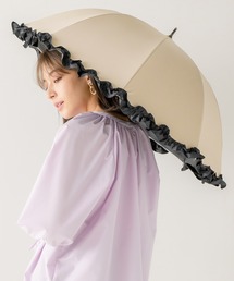 macocca | 完全遮光 UVカット100% 日傘 晴雨兼用 makez.マケズ 竹手元ショート傘 フリル(長傘)