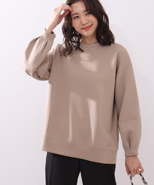 DRESKIP（ドレスキップ）の「◆もちさらダンボ－ル袖タック配色ステッチプルオーバー（Tシャツ/カットソー・レディース・ブラック/オフホワイト/サンドベージュ/レモンイエロー・02/03/04）」の3枚目の写真