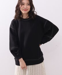 DRESKIP | もちさらダンボ－ル袖タック配色ステッチプルオーバー(Tシャツ/カットソー)