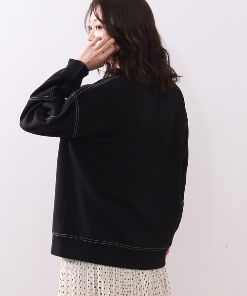 DRESKIP（ドレスキップ）の「◆もちさらダンボ－ル袖タック配色ステッチプルオーバー（Tシャツ/カットソー・レディース・ブラック/オフホワイト/サンドベージュ/レモンイエロー・02/03/04）」の12枚目の写真