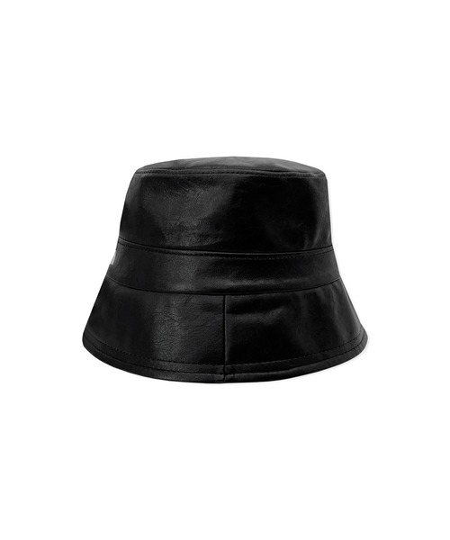 ANDGEEBEE（アンジービー）の「フェイクレザーロゴバケットハット（ハット・レディース・チャコールグレー/ブラック・FREE）」の12枚目の写真