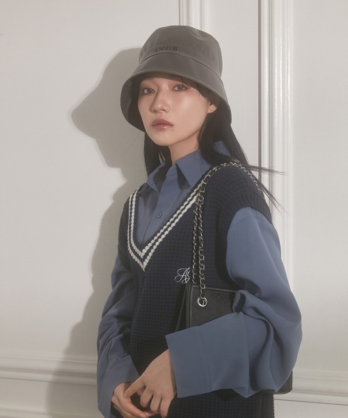 ANDGEEBEE（アンジービー）の「フェイクレザーロゴバケットハット（ハット・レディース・チャコールグレー/ブラック・FREE）」の15枚目の写真