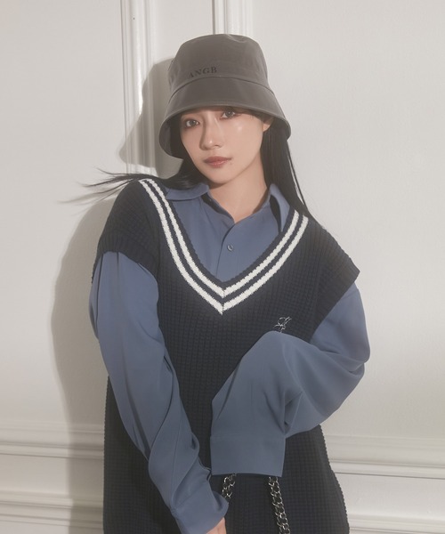 ANDGEEBEE（アンジービー）の「フェイクレザーロゴバケットハット（ハット・レディース・チャコールグレー/ブラック・FREE）」の17枚目の写真