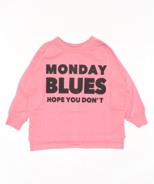 ALPHA LABEL(アルファーレーベル)の「MONDAY BLUES WIDE T-SHIRT(Tシャツ/カットソー・キッズ・ベージュ/ピンク/グリーン/オフホワイト/チャコールグレー・130/140/150/100/110/120)」の5枚目の写真