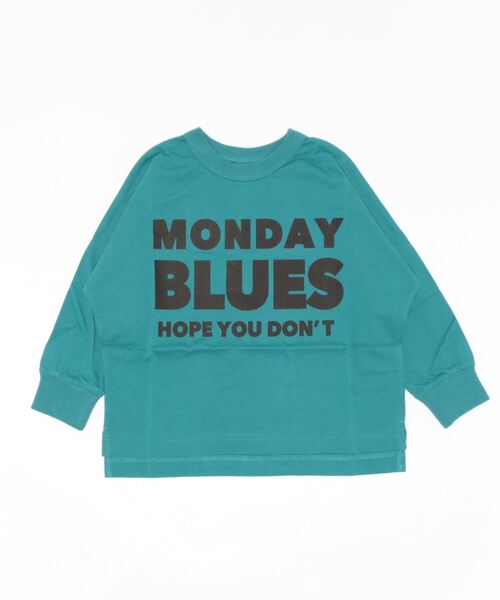 ALPHA LABEL(アルファーレーベル)の「MONDAY BLUES WIDE T-SHIRT(Tシャツ/カットソー・キッズ・ベージュ/ピンク/グリーン/オフホワイト/チャコールグレー・130/140/150/100/110/120)」の4枚目の写真