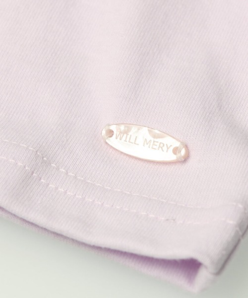 Will Mery（ウイルメリィ）の「天竺ビック衿Ｔシャツ（Tシャツ/カットソー・キッズ・ライトピンク/ラベンダー/スミクロ・100/110/120/130/90/80/95）」の8枚目の写真