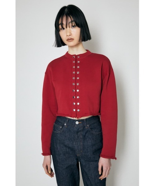 MOUSSY（マウジー）の「BUTTON UP CROPPED カーディガン（カーディガン/ボレロ・レディース・ブラック/ライトグリーン/アイボリー/バーガンディー・FREE）」の4枚目の写真