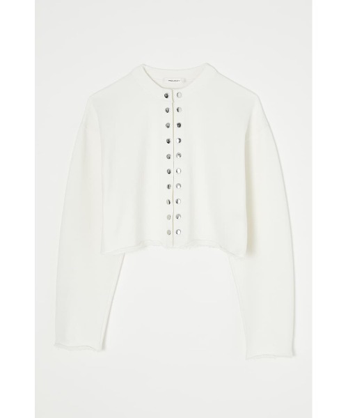 MOUSSY（マウジー）の「BUTTON UP CROPPED カーディガン（カーディガン/ボレロ・レディース・ブラック/ライトグリーン/アイボリー/バーガンディー・FREE）」の2枚目の写真