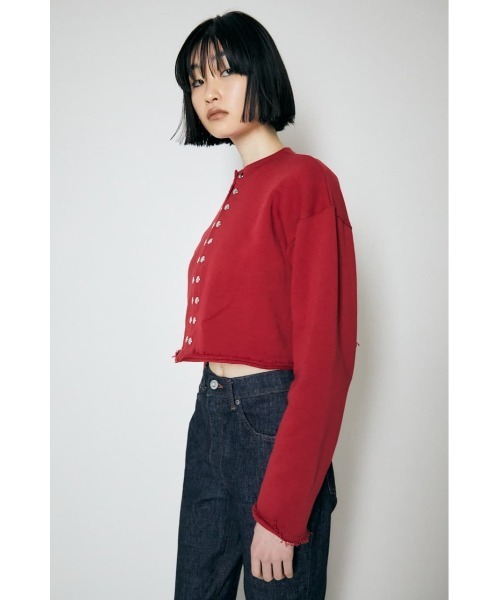 MOUSSY（マウジー）の「BUTTON UP CROPPED カーディガン（カーディガン/ボレロ・レディース・ブラック/ライトグリーン/アイボリー/バーガンディー・FREE）」の5枚目の写真
