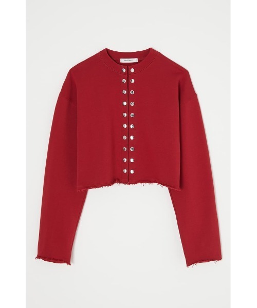 MOUSSY（マウジー）の「BUTTON UP CROPPED カーディガン（カーディガン/ボレロ・レディース・ブラック/ライトグリーン/アイボリー/バーガンディー・FREE）」の9枚目の写真