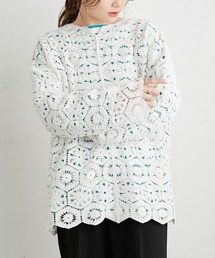 PUAL CE CIN | 太糸レース編み2WAYロングスリーブチュニック(シャツ/ブラウス)