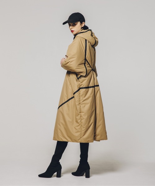 【led.tokyo】ダイアゴナルライン ナイロン ロングコート led.tokyo】ダイアゴナルラインナイロンロングコート