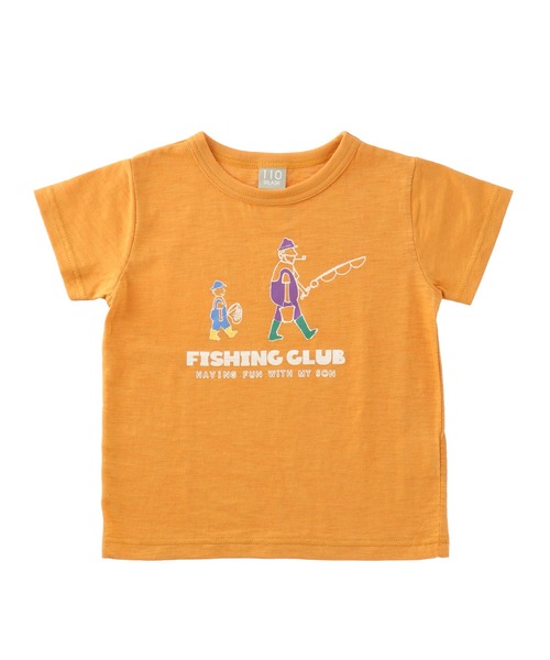 DILASH(ディラッシュ)の「FISHINGイラスト半袖Tシャツ(Tシャツ/カットソー・キッズ・グレー/グリーン/オレンジ・90/130/110/120/140/100/80)」の3枚目の写真