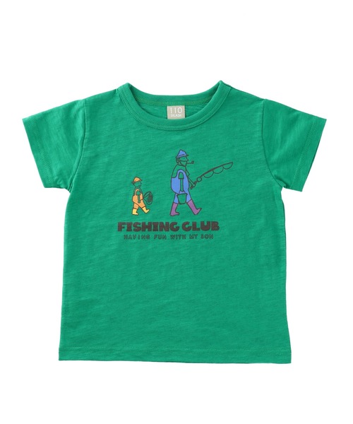 DILASH(ディラッシュ)の「FISHINGイラスト半袖Tシャツ(Tシャツ/カットソー・キッズ・グレー/グリーン/オレンジ・90/130/110/120/140/100/80)」の1枚目の写真