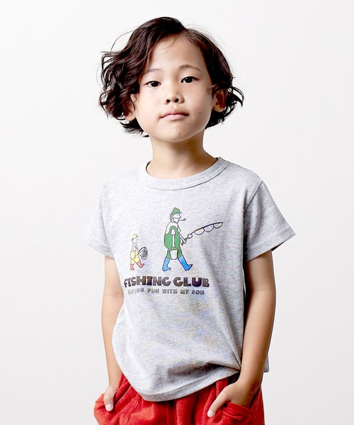 DILASH(ディラッシュ)の「FISHINGイラスト半袖Tシャツ(Tシャツ/カットソー・キッズ・グレー/グリーン/オレンジ・90/130/110/120/140/100/80)」の4枚目の写真