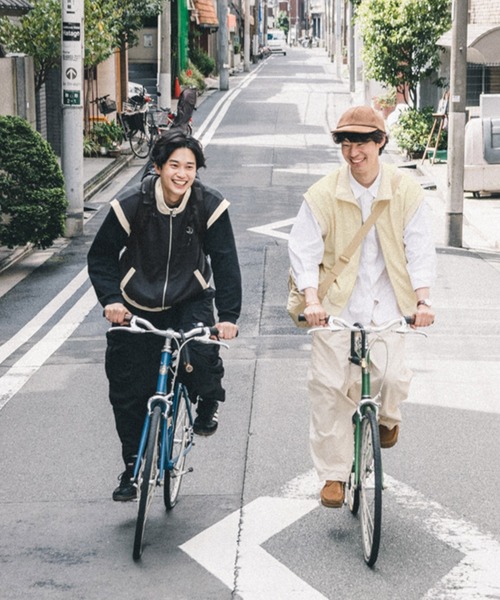 anown（アノン）の「ロゴ刺繍入り裏毛ジップアップベスト【ファッションインフルエンサー三木克海&すけ×anown限定コラボ 】（ベスト・メンズ・オフホワイト/スミクロ・FREE）」の3枚目の写真